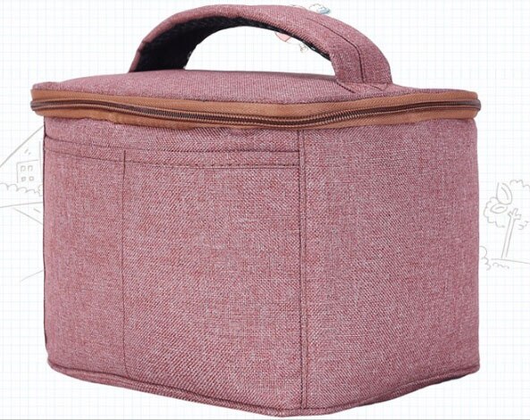 Kleine Verdikte Oxford Doek Draagbare Aluminiumfolie Geïsoleerde Lunch Tas Ice Pack Picknick Doos Voedsel Melk Fruit Isolatie Handtas 3: red