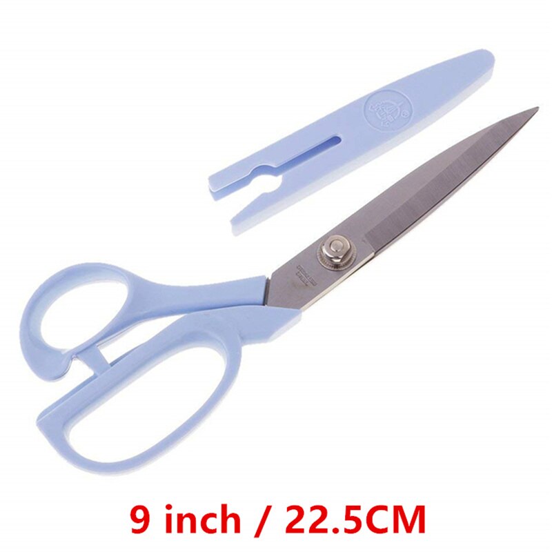 1 Pcs Pink With Cover High Carbon Stainless Steel Sewing Scissors Steel Tailor Scissors Dressmaking Fabric Shears: 9 Inch-22.5CM Blue