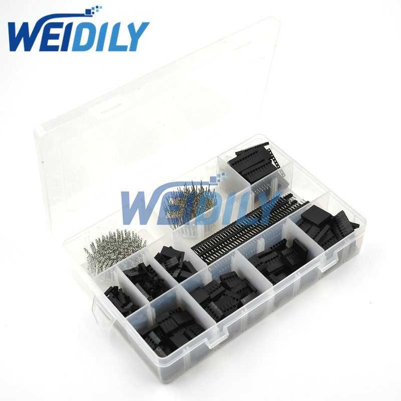 1550PCS 2.54mm Dupont Connector Kit PCB Headers Male Female Pins Electronics Cable Jumper Wire Pin Header Housing