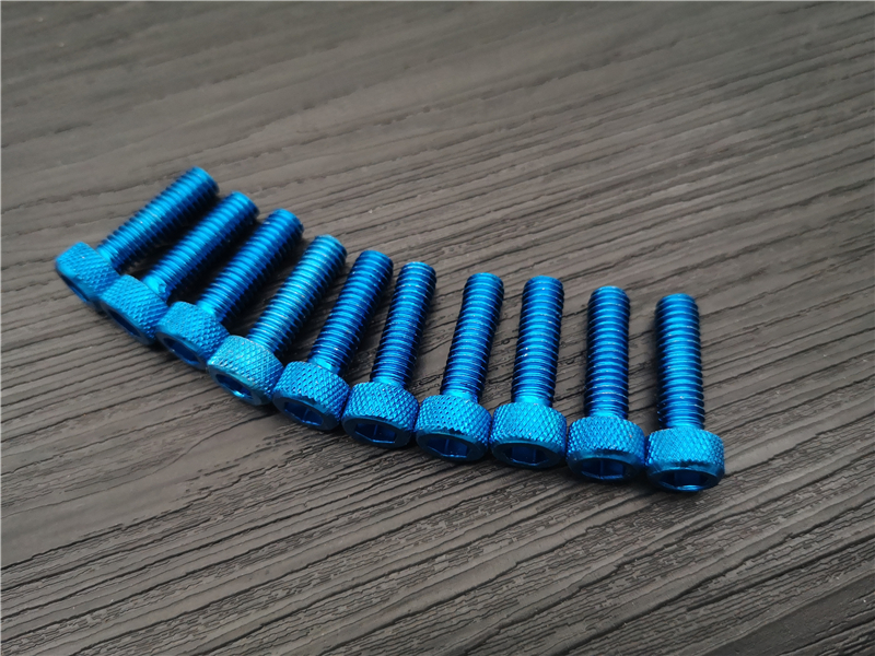 M6 x20mm 10pcs Aluminum Hex Socket Cap Head Screws Repair Tool M6 Socket Cap Screw Titanium Ti Bolt moto fixing Nuts Bolts: Blue