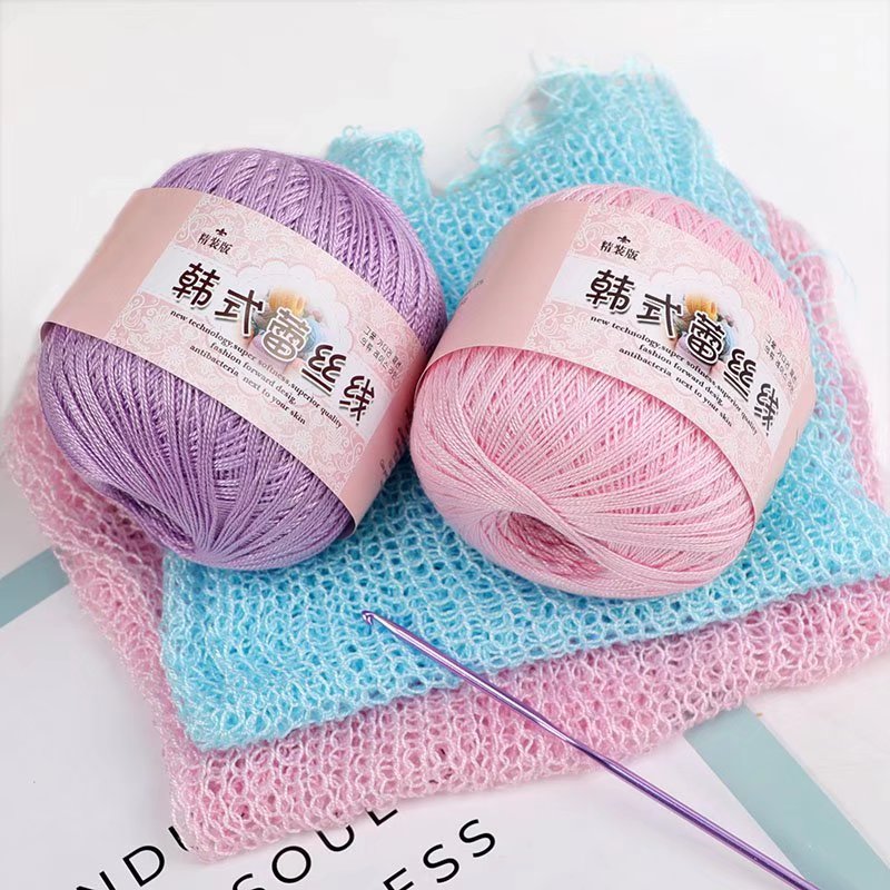 50g/PC Size 8 Lace Cotton Yarn Silk Hand Knitting Crochet Thin Lace Yarn For Diy Hat Doll Shawl Thread