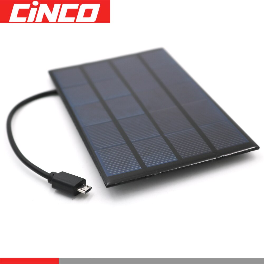 Micro USB Android Solar Panel 2W 5V Solar Cells Charger Pane Fast DIY Outdoor Battery Polysilicon Portable Travel Tablet