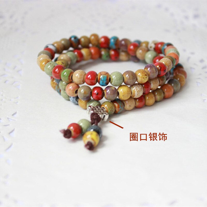 6mm Perlen Strang Armbänder für Frauen Keramik Armbinde Kunst Gebet Perlen Böhmischen Chakra Armbinde Zubehör: Zubehör