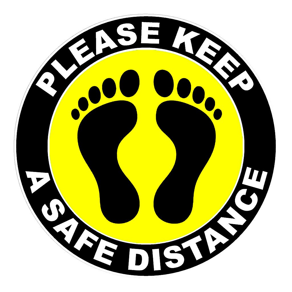 Please Keep Wait Here Stand Here Keep 6ft in Between Distance Marker Floor Sticker Mall Public wallpaper Reminder #20: Yellow / 1PC