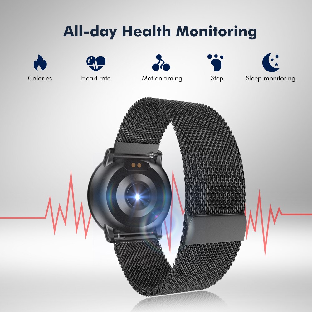 Slimy Uwatch2 montre intelligente 1.33 pouces plein écran tactile IP67 étanche Smartwatch 25 jours en veille pour téléphone Android IOS