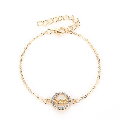 Wrap Armband Twaalf Sterrenbeelden Armband Gouden Weegschaal Schorpioen Maagd Vrouwen Stijl Wrap Armband Sieraden: L