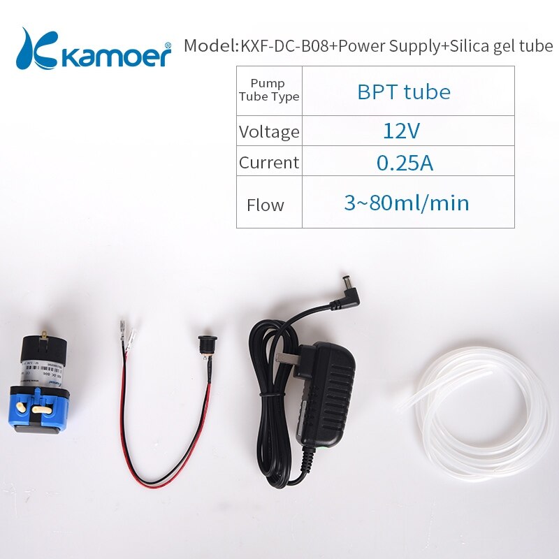 Kamoer KXF small Peristaltic Pump /12V DC mini Water Pump used for liquid transfer electric pump motor: KXF-DC-B08-Suit