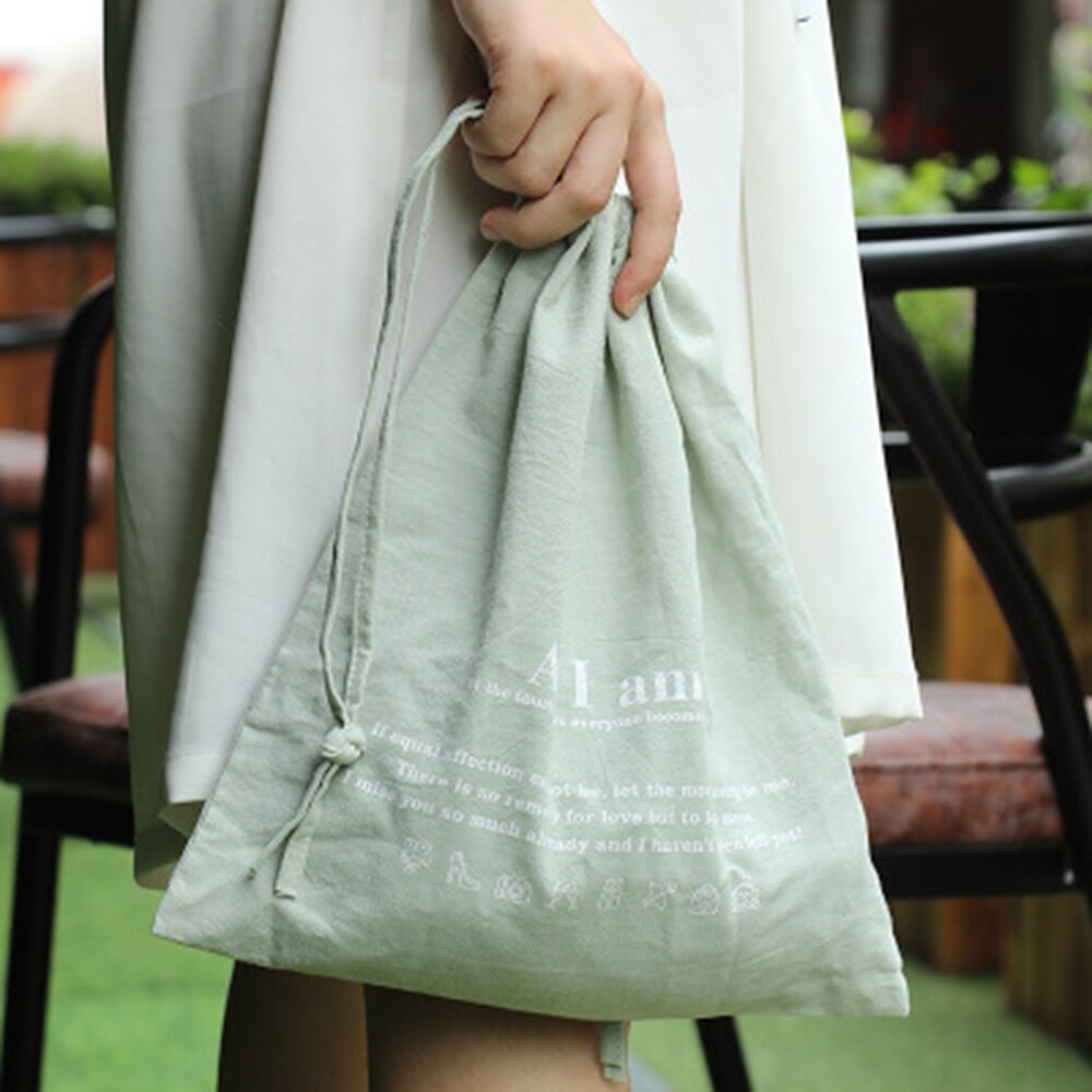 Bolsa para empaquetar y almacenar bolsas de lino y algodón para mujer, bolsa de viaje con cordón, pequeña bolsa de tela (30x33cm), 1 ud.: 30x33-gery