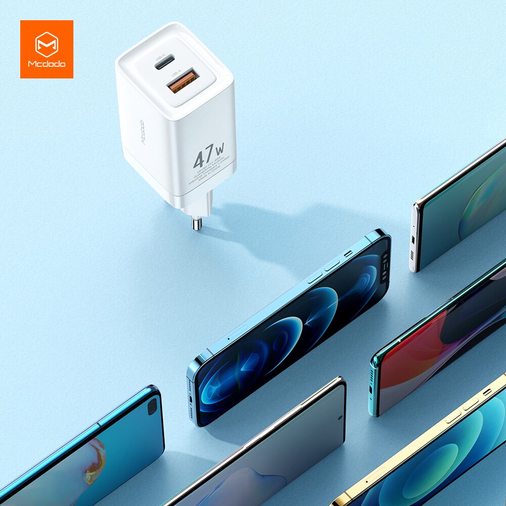 Mcdodo 47W Fast Charger Type C Pd Quick Charge 3.0 QC4.0 Eu Plug 2 Poorten Usb Voor Iphone Draagbare mobiele Telefoon Oplader