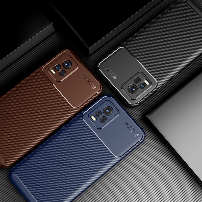 For VIVO V20 Case Soft Silicon Cover Carbon Fiber TPU Shockproof Case For VIVO V20 Pro Anti-fall Fundas