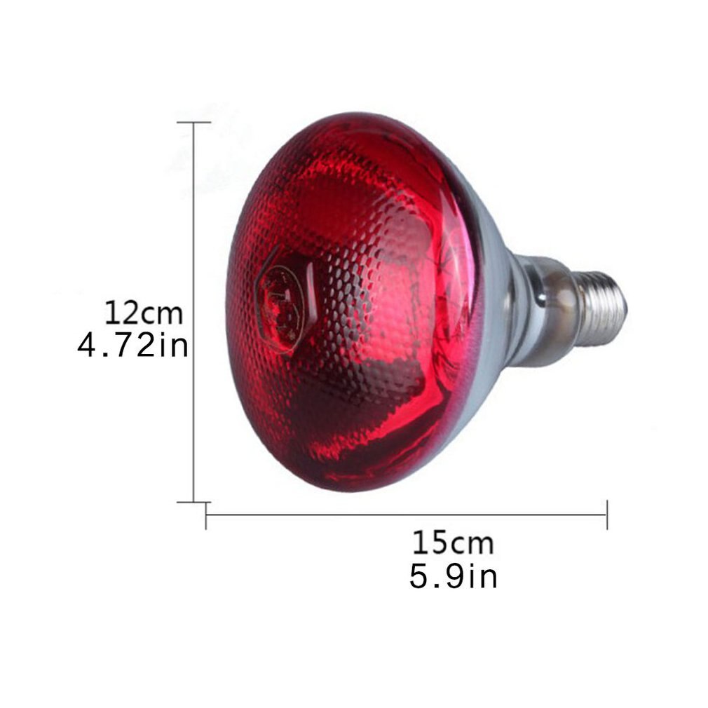 Lámpara de calor E27, luz térmica de onda corta infrarroja roja, Bombilla de calor gruesa para granja de cerdo, 240V, 150/200/275W