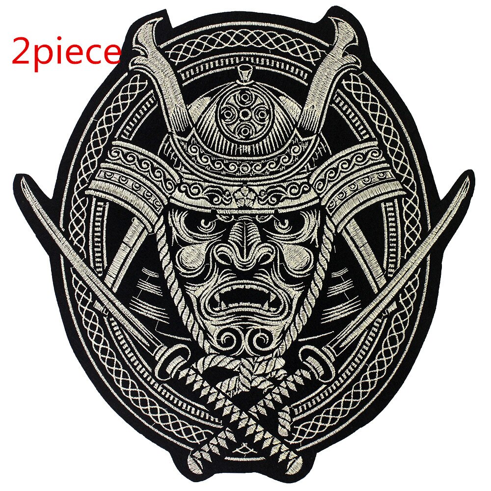 ! Helm Schedel Geborduurde T-shirt Patches Voor Volledige Back Grootte Van Jassen Motorfiets Biker Patch 30 Cm * 30.2 Cm: 2piece