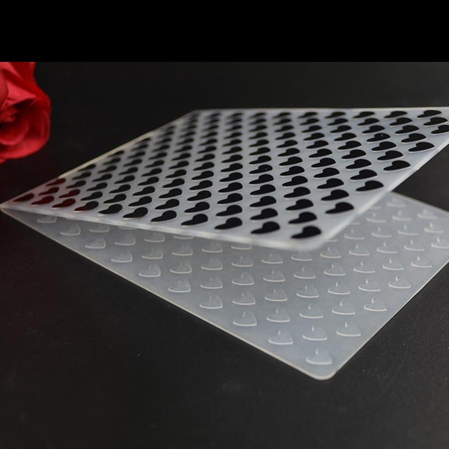 Hearts in chain plastic embossing folder for card making stationary paper crafts stencil cutting die background: Default Title