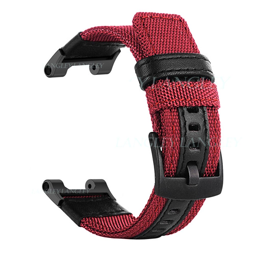 For huami amazfit t-rex ranneke nylon kellon ranneke xiaomi huami tyrannosaurus älykello tarvikkeet rannerengas pikalukitus 22mm: Punainen