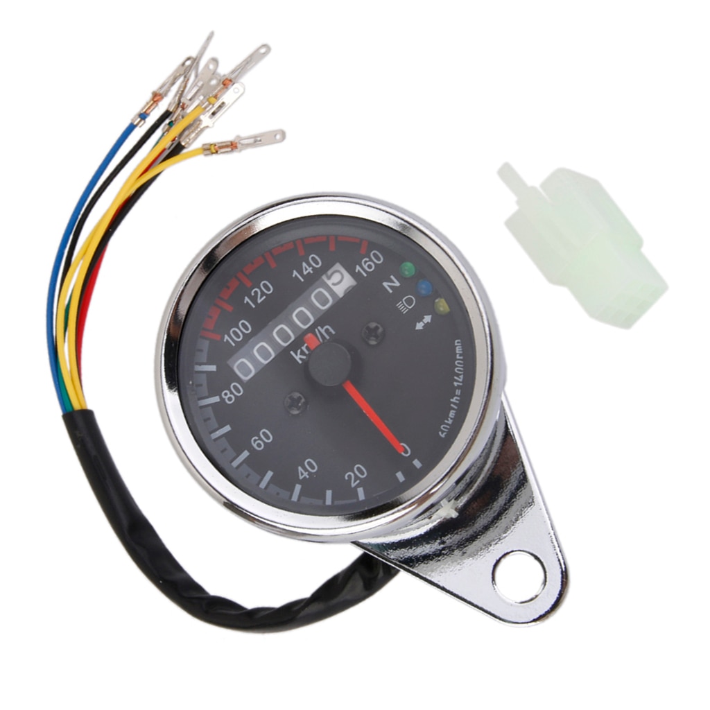 Universal Motorcycle Odometer Speedometer Gauge Miles Speed Meter 160km/h