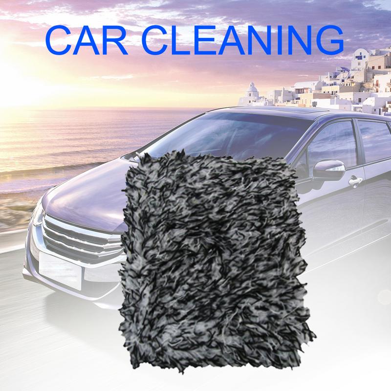 Bilvask fingerhandsker fin uld chenille mikrofiber bilvask handske rengøring mitt vaske børste klud bil tilbehør: Grå
