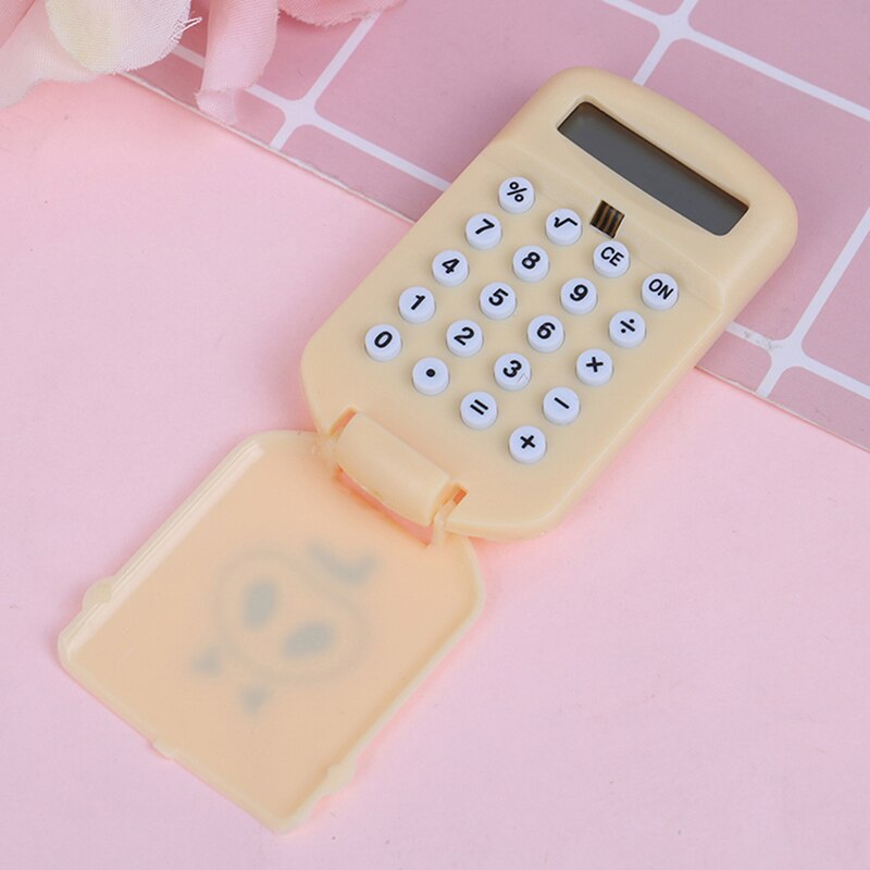 Mini Cute Pocket 8 Digits Electronic Calculator Desktop Student School Supply Portable for school student: Yellow
