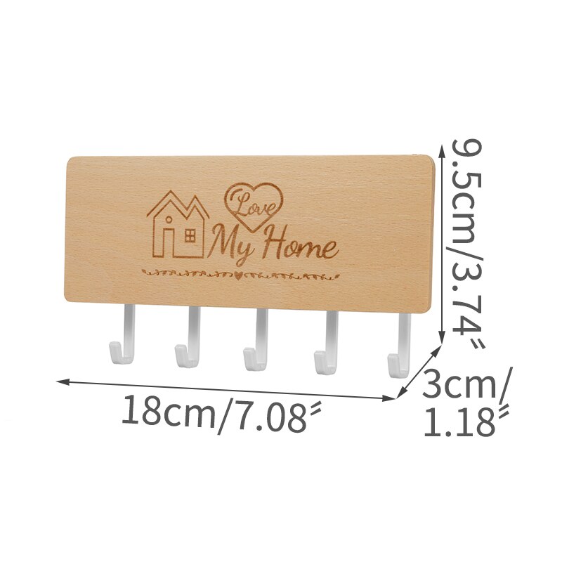 Rack Opslag Rek Sleutel Houten Hanger Thuis Muur Vintage Hal Thuis Ruimtebesparend Kleine Slaapkamer Deur Terug Decoratieve Kamer Rack: WHITE