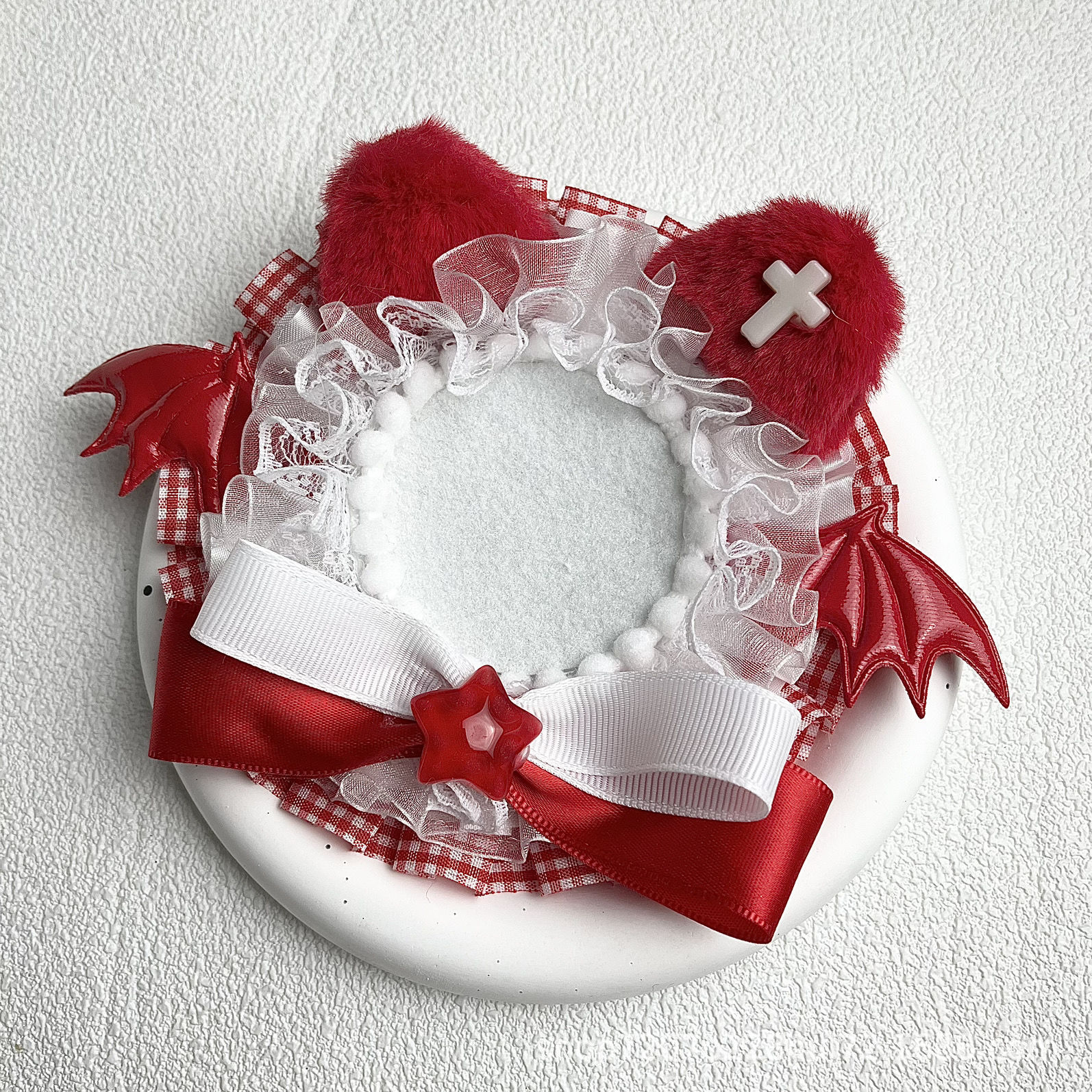 Multifunctional Anime Badge Holder Set for Ita Bags, DIY Accessory Organizer Kit with Brooch Backings and Keychain Trays for Cos: Red