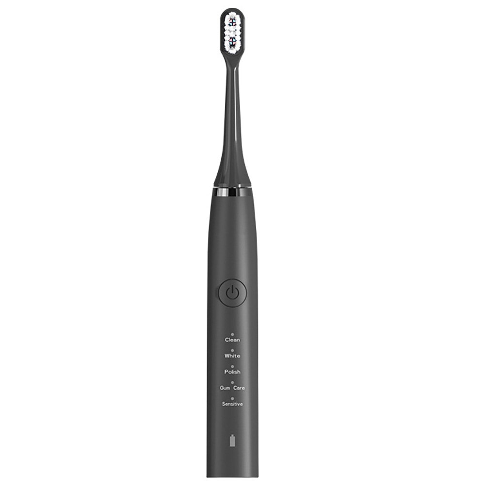 Luminous 8LED Lamp Bead Electric Toothbrush Blue Light Ultrasonic Toothbrush Head Cleaner Adult Automatic Smart Teeth Whitening: black