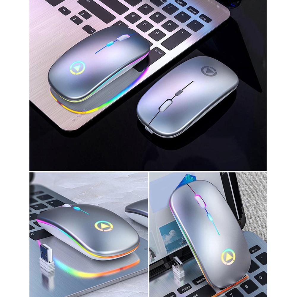 A2 Wireless Mouse with Backlight 2.4Ghz Bluetooth Mouse Silent PC Mause Rechargeable Ergonomic Mouse USB Optical Mice For Laptop