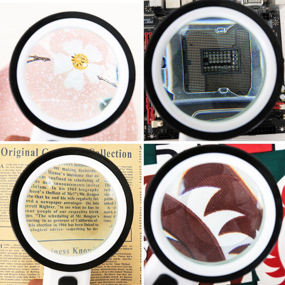 30x Optical Magnifying Glass 12LED Magnifying Lens for Reading Book Jewelry for Antique Appreciate / Reading