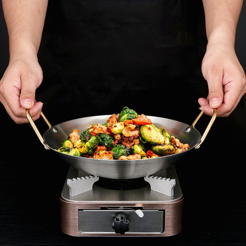 Fortykket gryte i rustfritt stål fortykket gryte husholdning tørr gryte gryte utendørs kokekar gnaging tallerken komfyr suppe panne