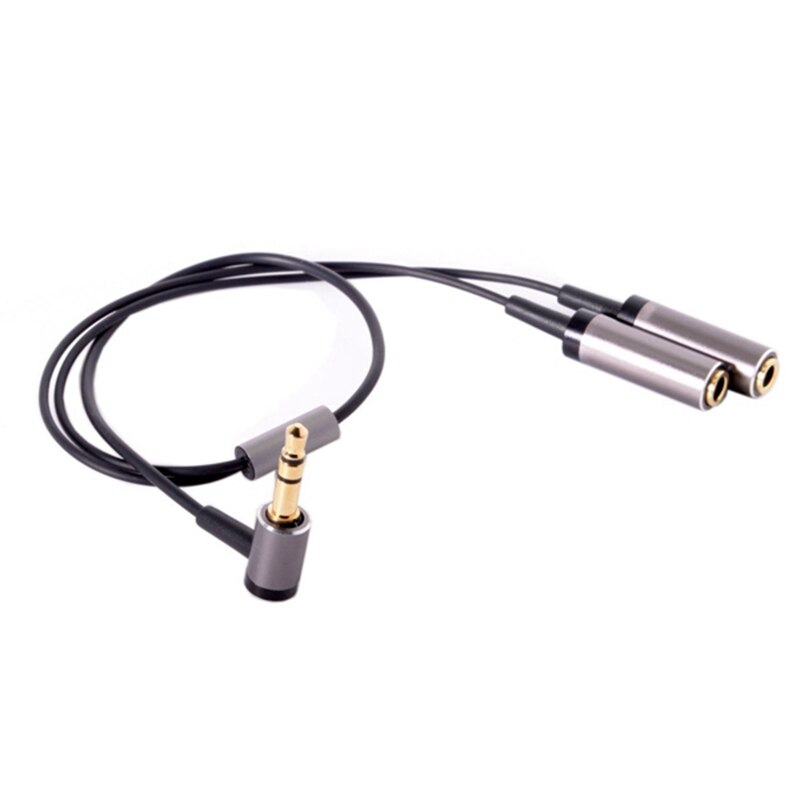 Cable 1 in 2 out 3,5mm stereo elbow male to female headphone audio cable splitter 3,5mm double adapter audio