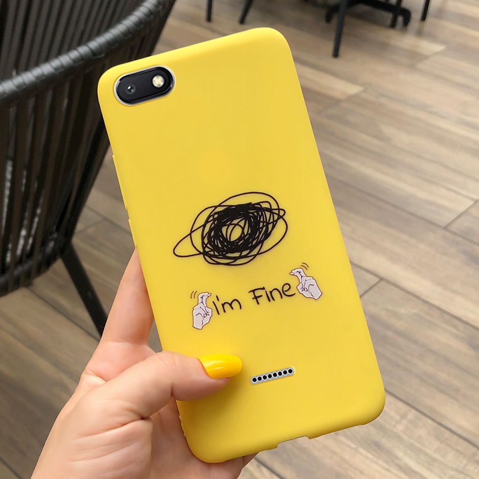 Voor Xiaomi Redmi 6A Case Cover Zachte Siliconen Kat Cactus Liefde Hart Brief Telefoon Cover Case Voor Xiomi Redmi 6A 6 EEN A6 Telefoon Funda: Rood