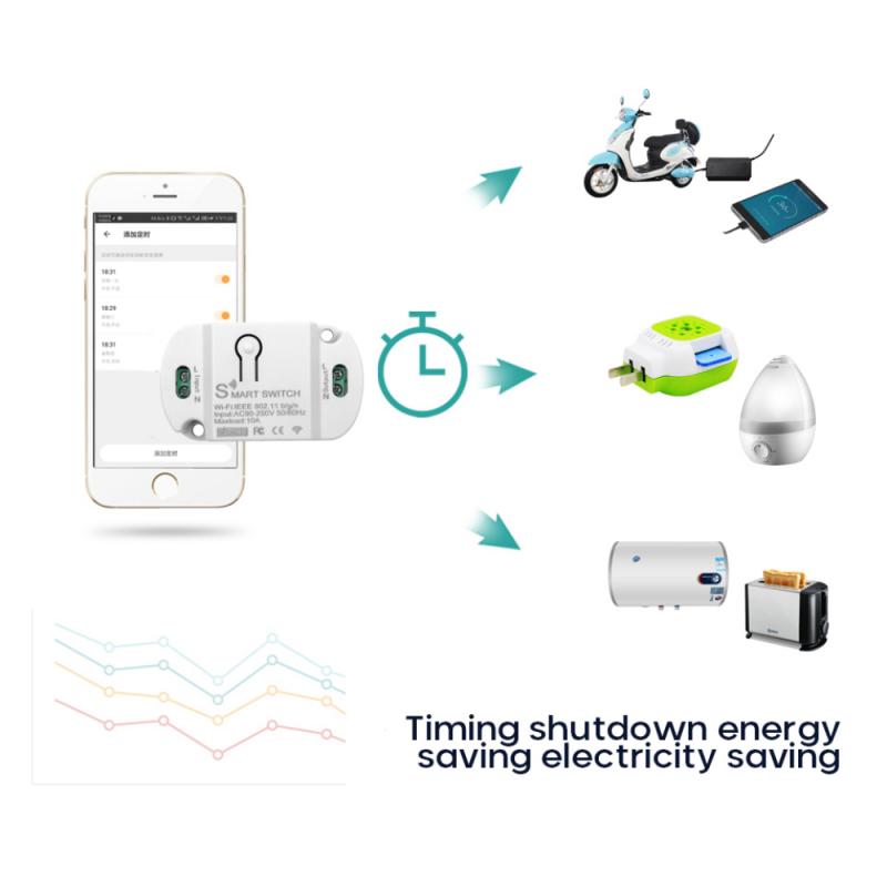 Tuya APP 10A Wifi Smart Switch Timer Wireless Switches Smart Home Automation Compatible With Alexa Google Home