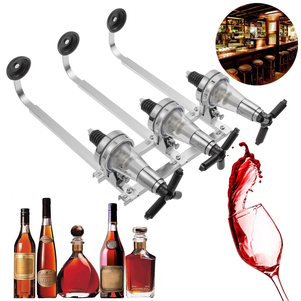 Bar Tools Drinks Wall Mounted 4 Station Liquor Wine Dispenser Pourer Alcohol Bottle Holder Dispenser Beverage Pourer