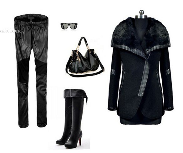 Kvinders pelskrave tyk varm lynlåsjakke trench windbreaker parka outwear vinterfrakke kvinder ulden frakke varme overfrakker jakke