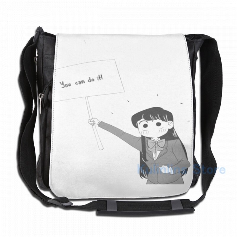 Lustiger grafikdruck: komi-san, du schaffst das! usb-lade-rucksack, herren-schulrucksack, damen-reiserucksack, laptoptasche