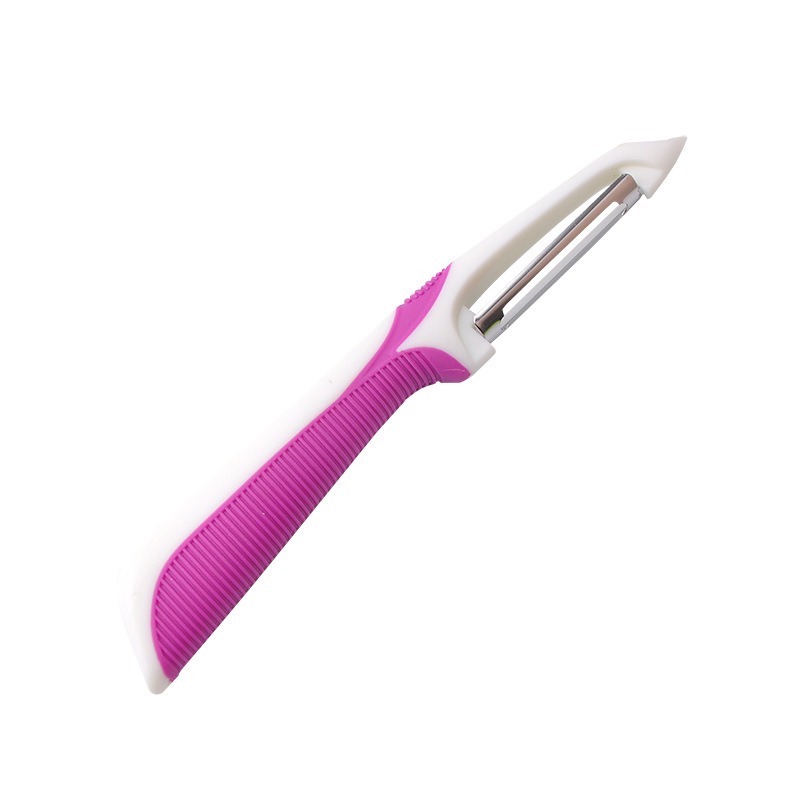Éplucheur à poignée antidérapante, éplucheur, outil magique, Melon, pomme de terre, fruits, grattoir, accessoires d'outils de cuisine pour légumes: WHITE
