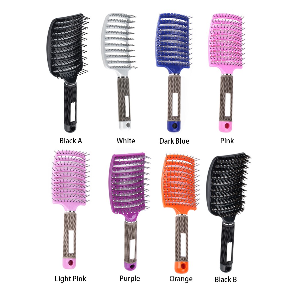 Cepillo con Cerdas de Nailon para el Cabello de Mujer, Peine para Masaje de Pelo Rizado o Mojado, Accesorio de Estilismo y Peluquería ideal para Salón de Belleza