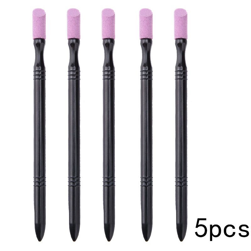 Monja 1/5Stck Nagel Kunst Dual Ende Quarz Peelings Stein Häutchen Entfernen Drücker Trimmer Toten Haut Cutter Stift Stock Manikübetreffend Pflege Werkzeug: 5Stck