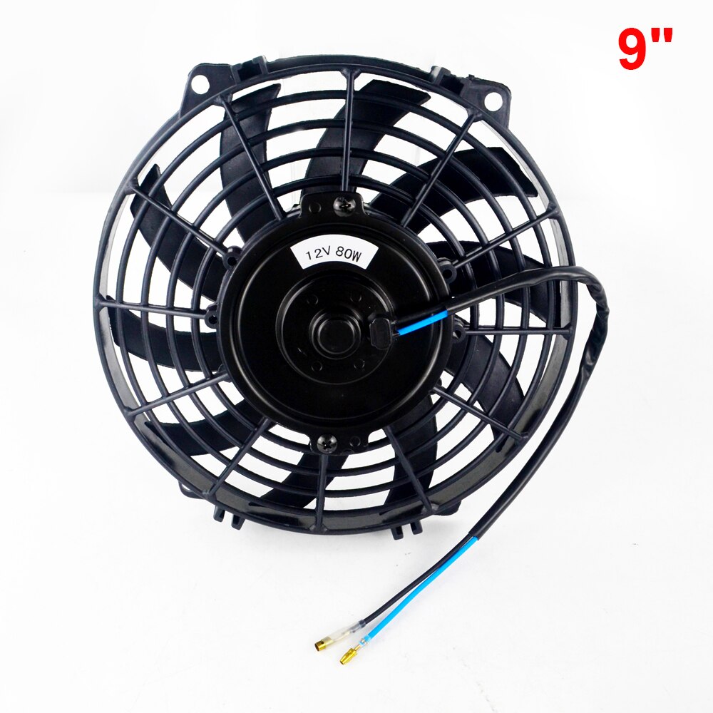 Universal 9 &quot; 10 &quot; 12 &quot; 14 &quot; motorkøler oliekøler køling elektrisk pull push blæser køler motor køleventilator 12v 80w: 9 tommer