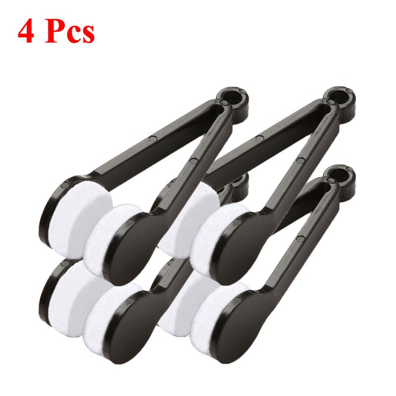 1-4Pcs/Set Portable Multifunctional Glasses Cleaning Rub Eyeglass Sunglasses Spectacles Microfiber Cleaner Clean Brushes: 4 Pcs Black