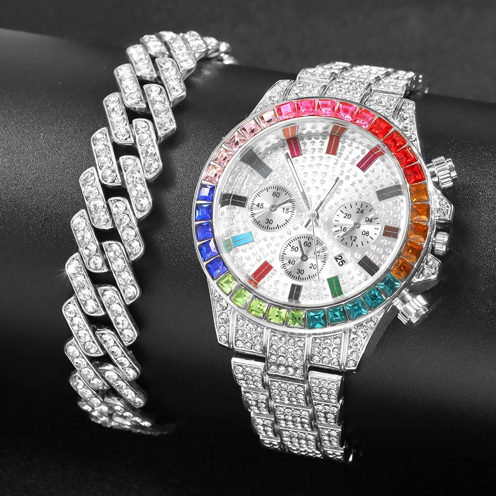 Reloj mujer bling full strass klocka lyx strass rund kvarts armbandsur armband dam & #39 ;s klockor klocka