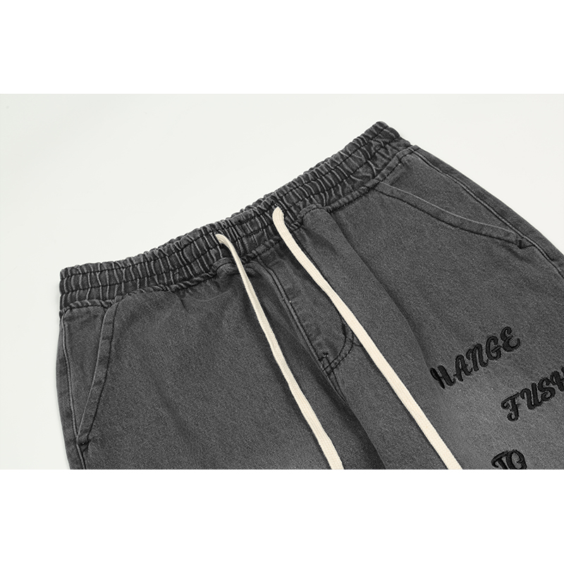 Jean noir style Hip Hop pour hommes, Streetwear, broderie de croix, Punk gothique, Baggy, pantalon en Denim, décontracté, Harajuku, 2022