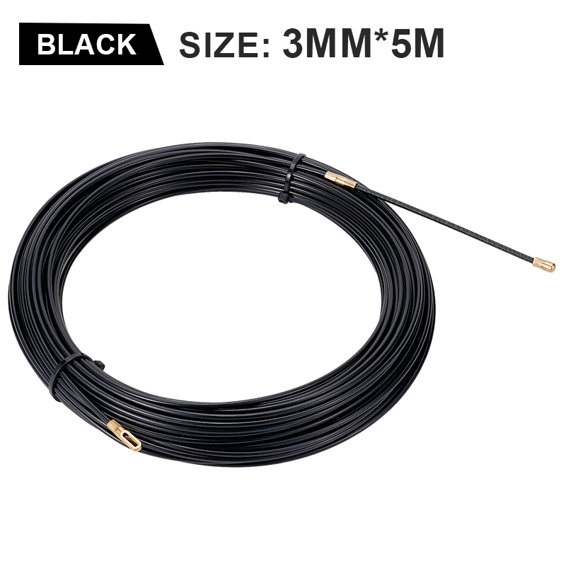 Extractor de cables de 3mm, 5M-40M, guía, extractor de empuje, Cable de pared de nailon, plomo, cinta de resorte para electricista, enhebrador de conducto, herramienta de ayuda para cableado