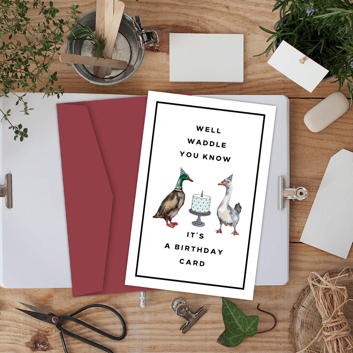 1 Set Funny Duck Birthday Card For Him Her,Well Waddle You Know It's A Birthday Card, Happy Birthday Greeting Card with Envelope