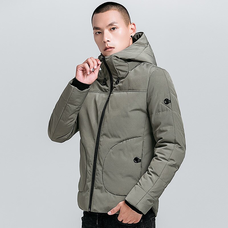Heren winterjassen en -mantels casual heren parka's katoenen gewatteerde buitenjas nxp 24: Legergroen / Ik