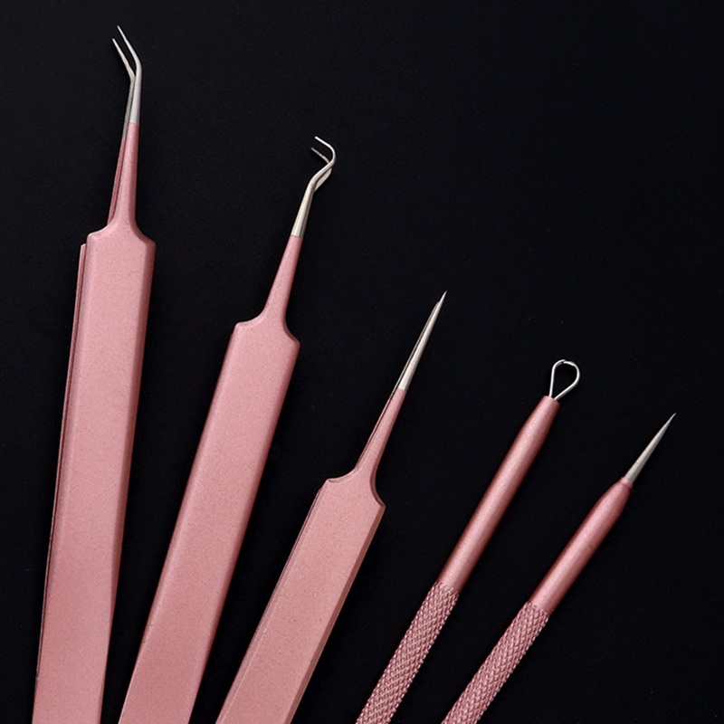 5Pcs Blackhead Remover Pimple Tool Kit Blackhead Extractor Tool Blemish Whitehead Popping Tool with Portable Metal Case