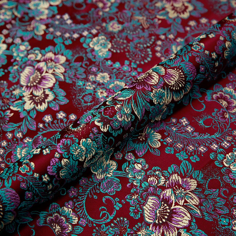 Brocade pattern garment fabric satin jacquard fabrics for sewing cheongsam diy patchwork garmen: jianghong