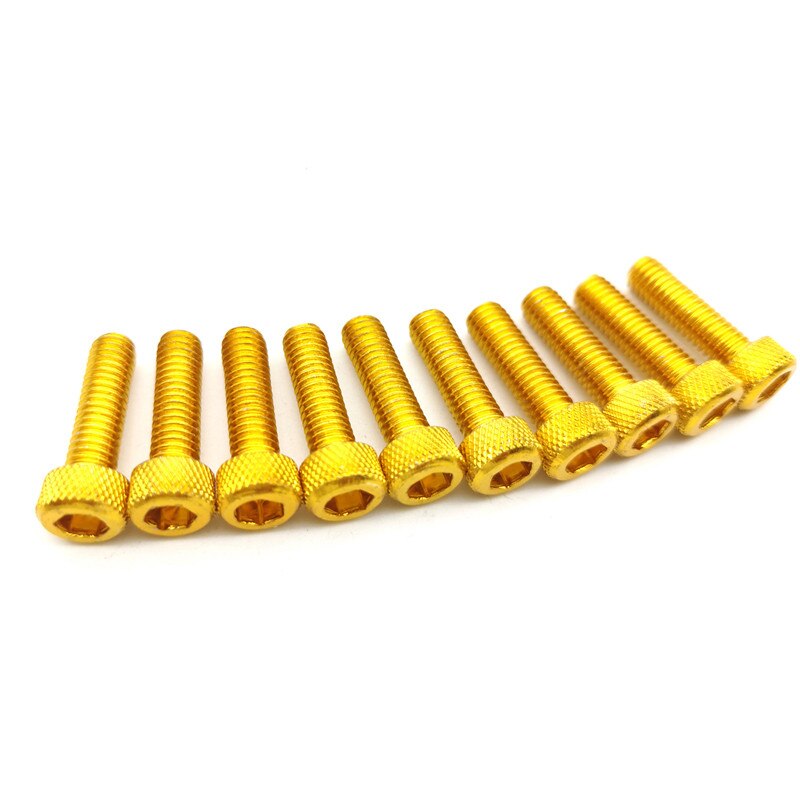 Decoraciones de colores: rojo, azul, dorado, Morado, plateado, universal, accesorios de motocicleta M6, pegatina de tornillo para motocicleta, tornillos para moto 6MM: Amarillo