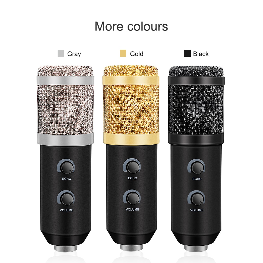 bm 800 Condenser Microphone for PC Computer Streams Recording USB Microphone karaoke studio microfono with stand , pop filter