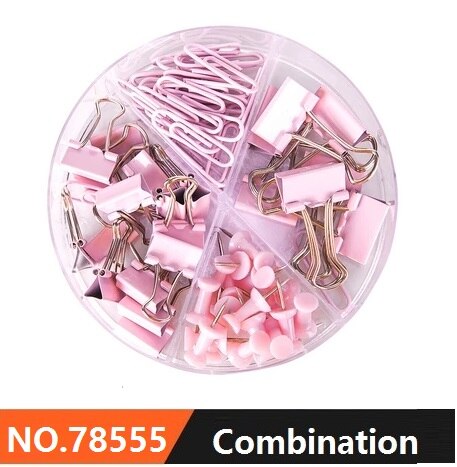 1 Pack Rose Gold Office Combination Push Pin Paper Clip Ticket Holder Desktop Gadget Metal Multi-Function Clip Deli 78551: 78555 1pack