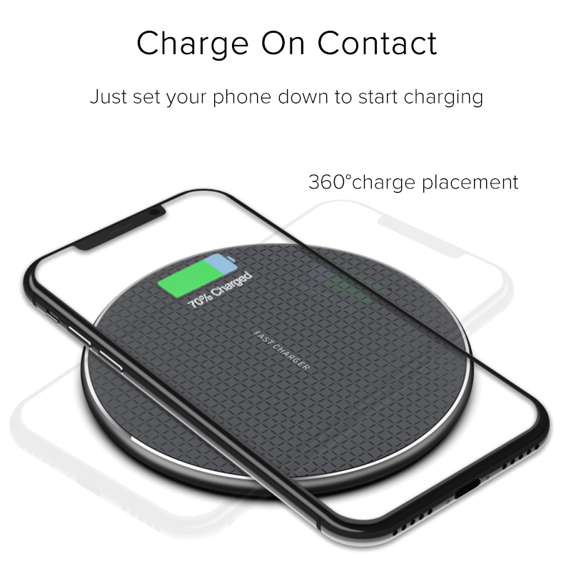 Wireless Charger for iPhone 11 X Xs Xr 8 10W Qi Fast Wireless Charging Pad for Samsung S10 Note 9 AirPods Xiaomi Charger