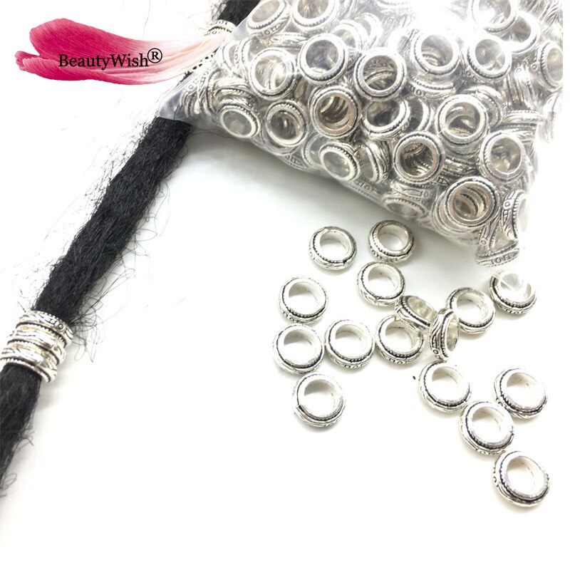 20 szt oplatania włosy Accessaries koraliki 6mm srebrny warkocz włosów Dreadlock koralik mankiet klip warkocz obręcz grono ołowiu
